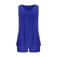 thumbnail image 4 of Ensembles 2 Pcs pour Femmes Été 2 Pcs Pyjama Confortable à Col Rond et Manches Courtes pour la Maison Ensemble de Sport Ensemble d'Entraînement pour Femmes en Liquidation, 4 of 6