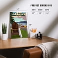 thumbnail image 4 of Sandpoint, Idaho, Chairs and Lake (12x18 Aluminum Art, Indoor Outdoor Metal Sign Decor), 4 of 5