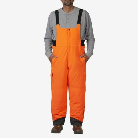 Mossy Oak Blaze Orange Men s Insulated Hunting Bib Overalls  up to Size 3XL  Adult