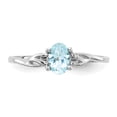 thumbnail image 4 of Primal Gold 10 Karat White Gold Genuine Aquamarine Birthstone Ring, 4 of 7