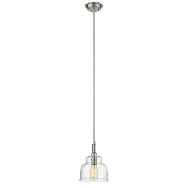 Chloe Lighting CH2S176BN08-DP1 Zoe Transitional 1 Light Brushed Nickel Ceiling Mini Pendant - 8 in.