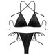 thumbnail image 1 of Gibobby Traje de Baño Sexy Bikini Verano damas sexy dos piezas traje de baño triángulo cordón bikini playa traje de baño(Negro,G), 1 of 5