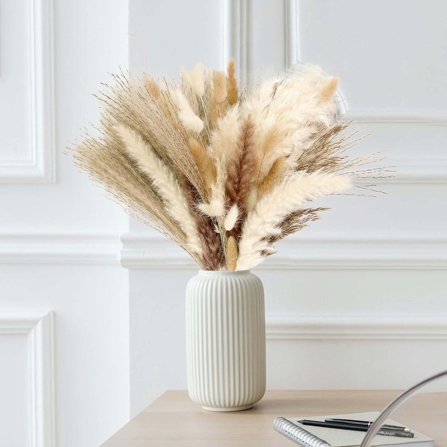 300 Pcs Dried Pampas Grass Decor, Dried Flower Bouquets For Wedding Table Centerpiece Boho Home Office Beach Decor