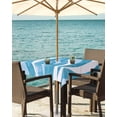 thumbnail image 3 of nqOlkjepod Blue Waves Outdoor Tablecloth with Umbrella Hole & Zipper, Ombre Sea Ripples Shabby Beach Square Table Cover 60x60 Inch, Dining Waterproof Table Cloth Protector for Patio/Party/Picnic, 3 of 7
