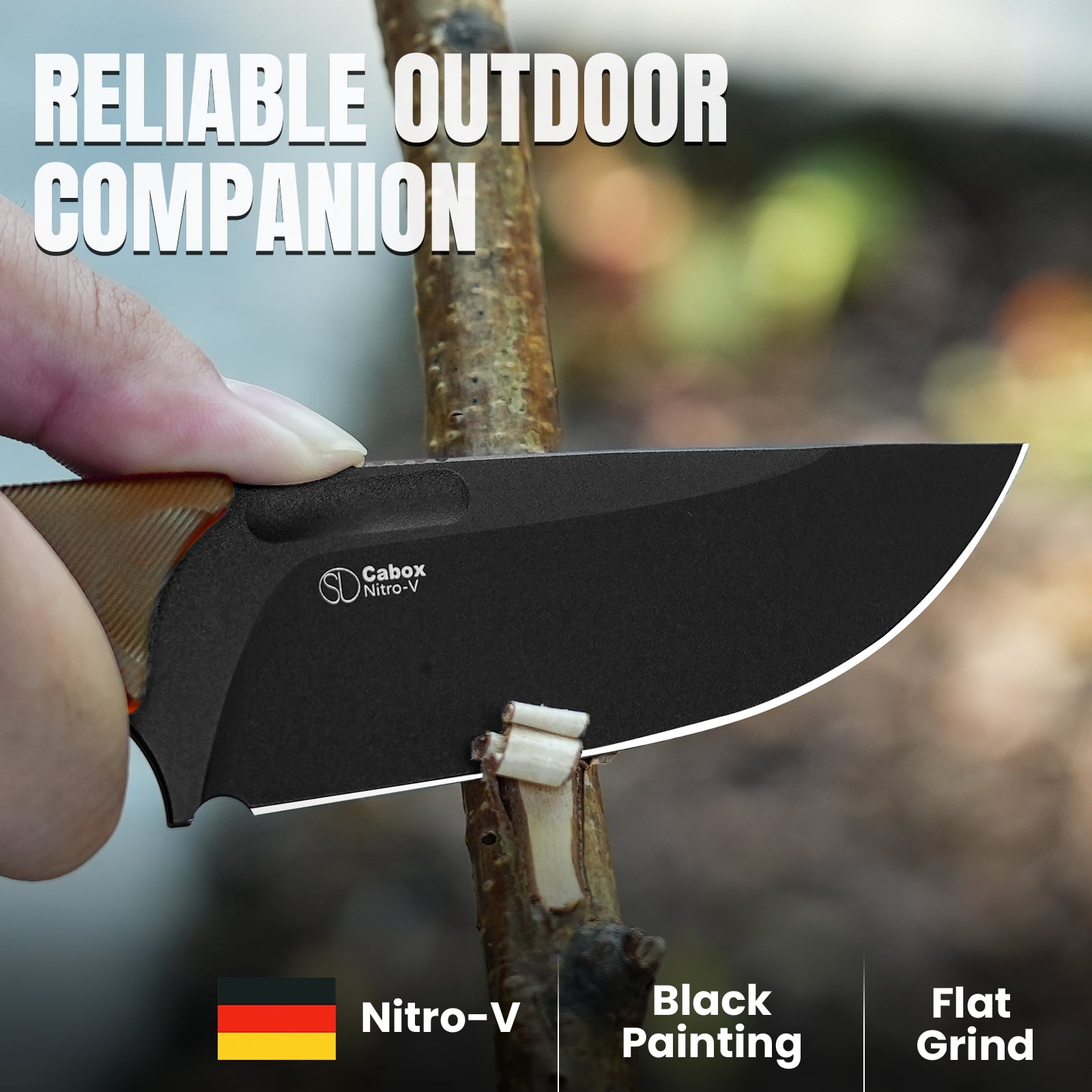 Kizer Cabox Fixed Blade Knife Nitro-V Blade PEI Handle Pocket Tactical Knives 1048A6