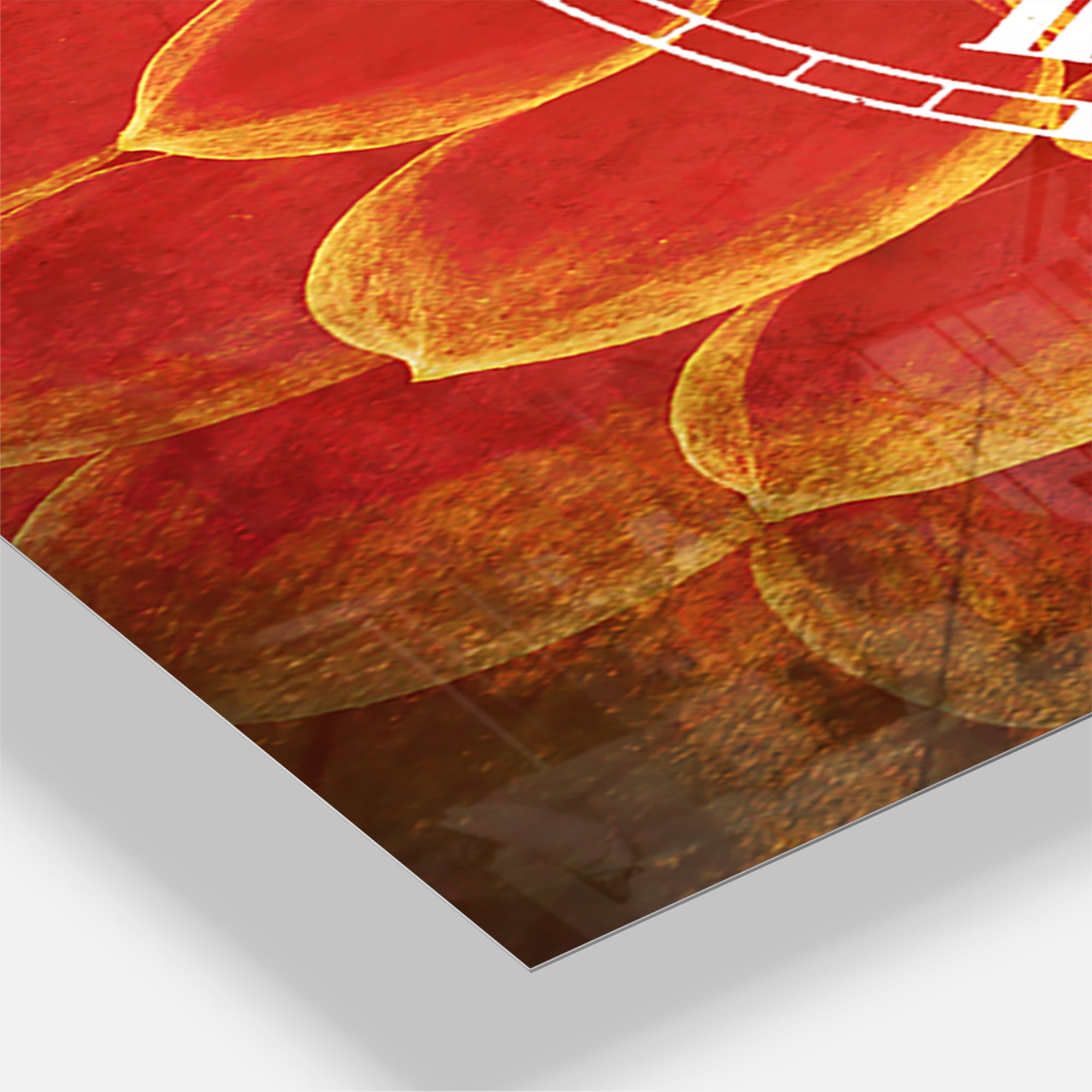 Designart 'Abstract Orange Flower Design' Traditional Wall Clock
