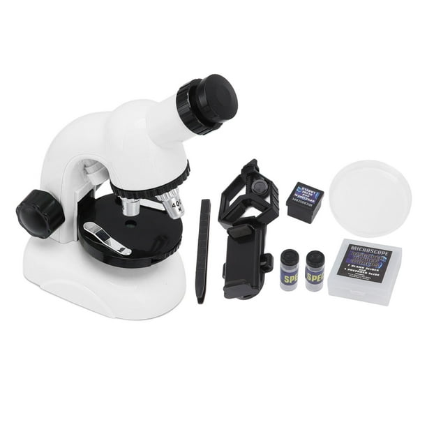Microscope Pour Enfants, Microscope Scientifique Professionnel Pour Enfants  Avec Lumière LED Pour Expérience Scientifique Biologique Pour Débutants  Blanc 
