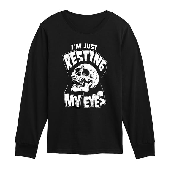 Instant Message - Resting My Eyes - Youth Long Sleeve Graphic T-Shirt