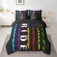 thumbnail image 2 of Manfei Colorful Geometric Lines 7pcs Bedding Comforter Set,Retro American Flag Queen Sets,Cute Stars Pattern Queen Sheet For Teens,Microfiber Bedroom Decor Reversible, 2 of 8