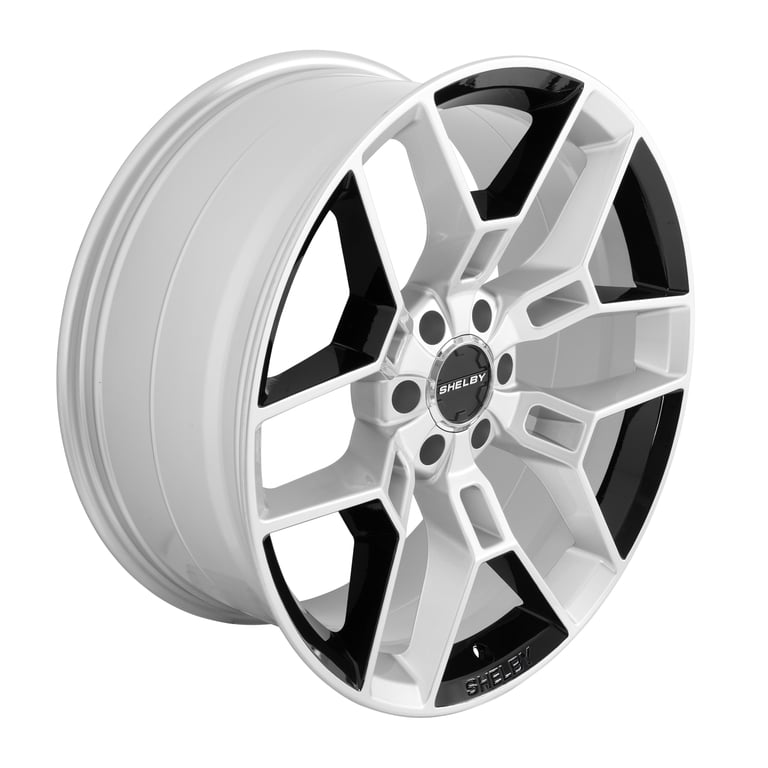 22x9.5 Carroll Shelby CS45 Chrome Powder with Black Wheel 6x135 