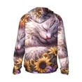 thumbnail image 3 of Uemuo Warm Sunflower Sleeping Cat Pattern Women's Full Zip UPF 50+ Sun Protection Hoodie Jacket Long Sleeve Sun Shirt Hiking Outdoor Performance with Pockets-3X-Large, 3 of 9