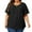 Black, variant on LANREMON Womens Plus Size Tops Summer Crew Neck Short Sleeve Pleated Tunic Tops for Women Loose Fit Floral T-Shirts 3XL