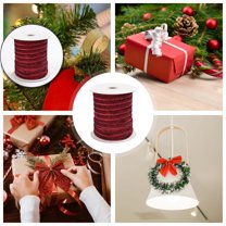 Dvruxg Glitter Ribbon, 50 Yards Metallic Sparkling Shiny Ribbon Trim for Bow Tie Gift Wrapping Christmas Valentine's Day Craft Decoration