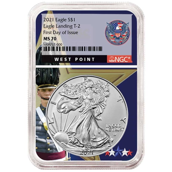 2021 $1 Type 2 American Silver Eagle NGC MS70 FDI West Point Core