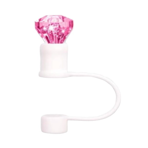 Ygdeyg 1Pcs Diamond Straw Covers Straw Cover Cap For Stanley Cup,Diamond Shape Silicone Straw Toppers Reusable Drinking Straw Tip Covers