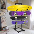 thumbnail image 6 of WAASOSCON Longboard Floor Display Rack Freestanding Water Ski Rack Wakeboard Rack Home Gym Organize Holder Free Standing 5-Tiers Metal Snowboard Storage Rack enhanced, 6 of 10