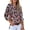H Pink, variant on QWZNDZGR Women Button Down Snake Print 3 4 Tab Sleeve Tunic Blouse Tops Shirts