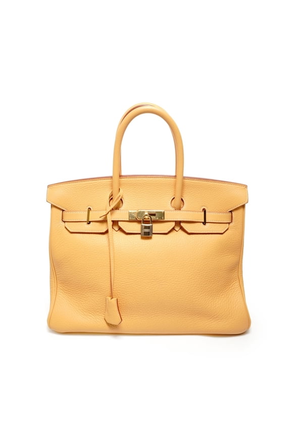 Pre-Owned Hermes Birkin 35 Togo Natural Sable Handbag Yellow
