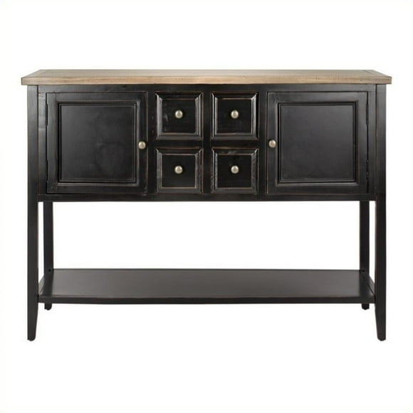 Safavieh Charlotte Elm and Pine Wood Sideboard in Black