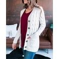 thumbnail image 2 of Ladies Cardigan With Cable Pattern, Long Sleeves, Open Front, Button Placket S., 2 of 7