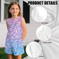 thumbnail image 6 of chaqlin Bling Bling-Color Girls 2 Piece Outfits Sets Sleeveless Tank Top Flare Pants with Pockets Kids Lightweight Shorts Set for 5-14Y, 6 of 7