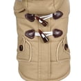 thumbnail image 4 of Botón de cuerno Perro Gato Abrigo Chaqueta Mascota Abrigo de invierno con capucha Chaqueta Ropa XS-XXL Khaki_L Zulema Abrigo de invierno de perro, 4 of 8
