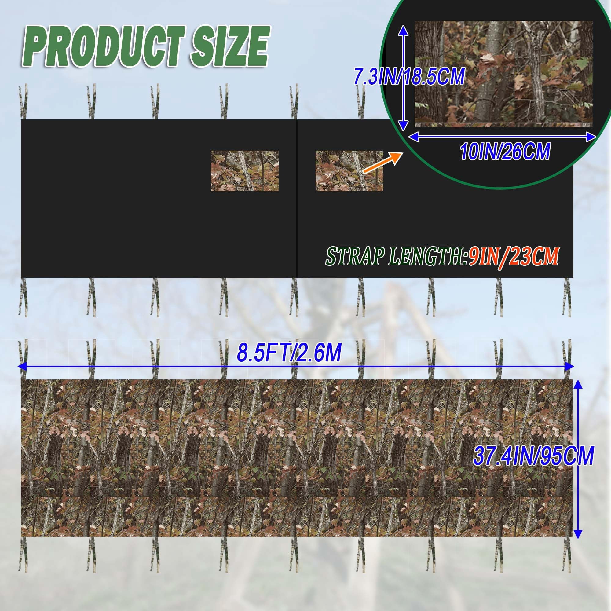 GFCAS-Camo Tree Stand Blind Cover with Zipper and Pockets for Hunting