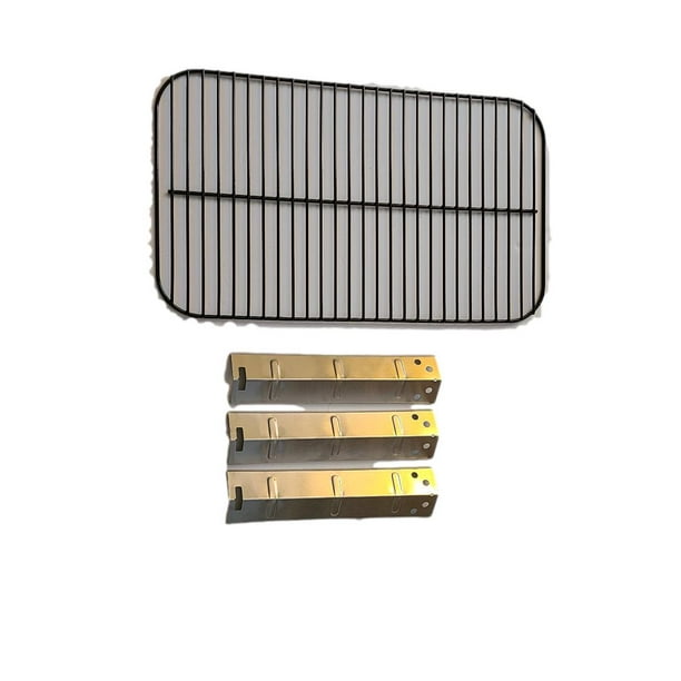 Set of Porcelain Cooking Grid and Three Stainless Steel Heat Plates for 3 Burner Walmart Expert