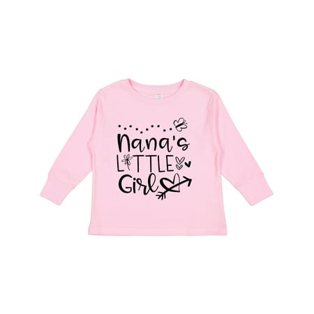

Inktastic Nana s Little Girl with Hearts Flower and Butterfly Gift Toddler Toddler Girl Long Sleeve T-Shirt