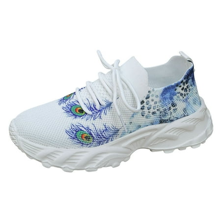 

DVKOVI Wide Walking Shoes Women Ladies weaving Mesh Sports Casual Socks Shoes Breathable Plus Size Lightweight Running Shoes Sneakers Casual Shoes Sneakers White 40