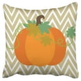 thumbnail image 1 of BOSDECO Housse de Coussin Motif Chevron Beige Feuilles de Citrouille Automne 18x18 Pouces, 1 of 1