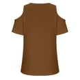 thumbnail image 5 of Timegard Womens Tops Summer V Neck Cold Shoulder Short Sleeve Fitting Comfy Tee Tops Casual Fashion, 5 of 5