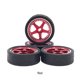 thumbnail image 5 of Vogacara 4 pack/lote 27mm neumático de deriva llanta de Metal para 1/28 Wltoys K969 K979 K989 piezas de repuesto de coche teledirigido Kits de construcción modelo rojo, 5 of 6