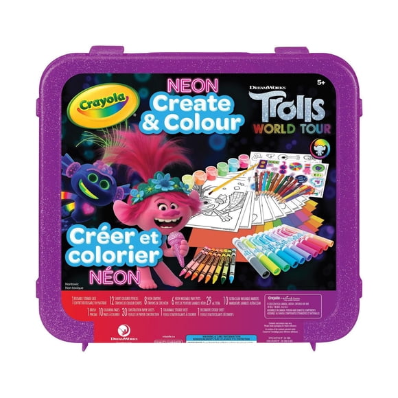 Crayola Trolls World Tour Neon Create & Colour Art Set