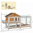 thumbnail image 2 of CoSoTower 65" Wooden Rabbit Hutch, Pet Playpen with Openable Roof, Storage Box, for Rabbits and Small Animals, Yellow, 2 of 7