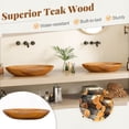 thumbnail image 6 of Costway 23.5" x 16" Vessel Sink Teak Wood Washbasin with Drainage Hole & Smooth Finish, 6 of 10