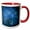 Red/White, variant on 3drose, Soap Bubbles Floating on Blue Background, 11oz Two-tone Red Mug