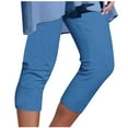 thumbnail image 1 of Pantalones Umfun para mujer, informales, con cintura elástica, para playa, suaves, deportivos, con control de abdomen, para correr, ciclismo, yoga, entrenamiento, azul, L, 1 of 5