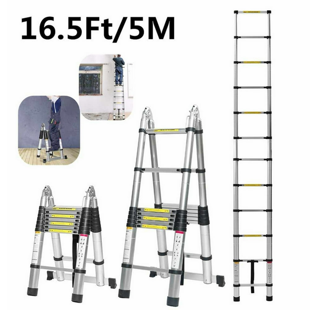 Aluminum Telescopic Ladder 16.5Ft Portable Extension Folding Multi