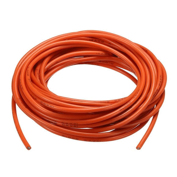 Unique Bargains Silicone Wire 14AWG 14 Gauge Flexible Tinned Copper Standard High-Temperature Hookup Wire Orange 12m/40ft