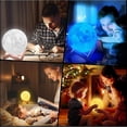 thumbnail image 4 of Lámpara de luna LED de 15 cm con control remoto, lámpara de luna 3D 16 colores de luz cambiantes, decoración de luna con soporte de madera luz de noche de luna portátil con masa, 4 of 5