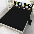 thumbnail image 4 of Twin Sports Comforter Set Black Ball Bedding Sets for Boys Girls Kids Teen 3D Soccer Basketball Baseball Football Design 5Pcs Bed in A Bag, 4 of 5