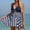Blue, variant on Women's Solid Color Backless 2 Piece Swimsuits Wave Bikini Set Modest Beach Swimwear