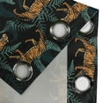 thumbnail image 4 of Ambesonne Nature Grommet Curtain, Tiger Illustration With Leaf, 50"x72", Marigold Black Mint Green, 4 of 5