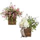 thumbnail image 2 of Farmhouse Cottage Garland Artificial Flower Wreath Spring Summer Wildflowers Door Hanging Basket Wreath Pink Berry Hanger Wreath, 2 of 5