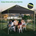 thumbnail image 3 of Hoteel Canopy 10x10 Pop Up Canopy Tent 1-Button Push Easy up Outdoor Canopy Instant Portable Commercial Shelter Waterproof UPF50+ Gazebo with Reflective Strip, Air Vent & 4 Sandbags, Black, 3 of 7