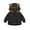 Black, variant on Coerni Toddler Kids Girls Puffer Jacket Bear Ears Hooded Padded Down Coat Warm Windproof Quilted Outerwear Polar Fleece Snowsuit