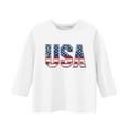 thumbnail image 4 of AUNVITO Kids 3/4 Sleeve & Round Neck T-shirts 4th of July Print Tops, 4 of 4
