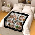 thumbnail image 5 of Personalized Collage Throw Blanket with Photo Text, Customized Picture Collage Throw Blanket for Birthday Customized Picture Bed Blanket for Boyfriend Girlfriend Anniversary Blankets, 5 of 5