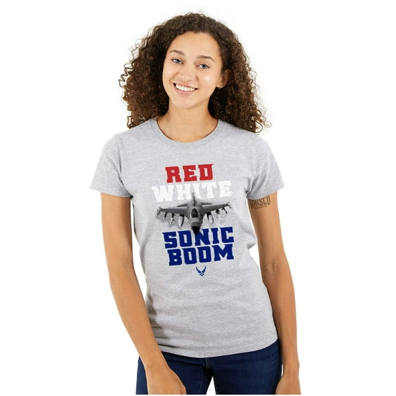 US Air Force Patriotic Sonic Boom Women's T Shirt Ladies Tee Brisco Brands S